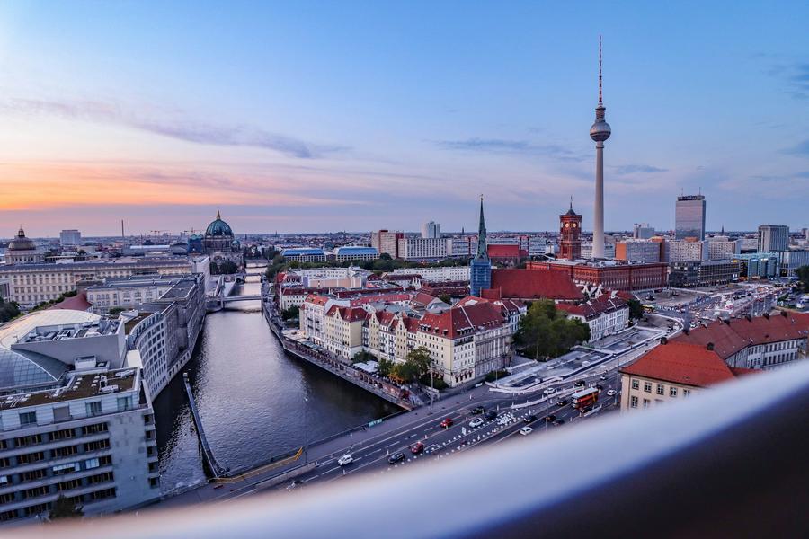 Berlin and the TV tower at sunset